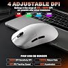 Mouse Gamer Inalámbrico ATK A9, 18000 DPI, Sensor PAW3395 SE - Blanco | 53G Ligero, Modo Triple 2.4G/BT/USB-C Cableado, Batería de 520mAh, Ratón Ergonómico Programable, para PC/Win/Mac 8