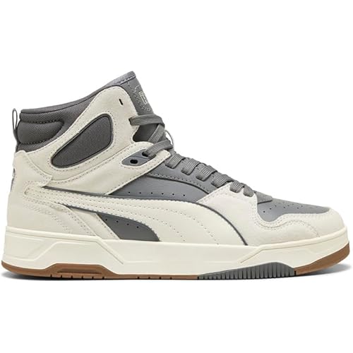 PUMA Mens Rebound Break Mid Lace Up Sneakers Shoes Casual - Grey