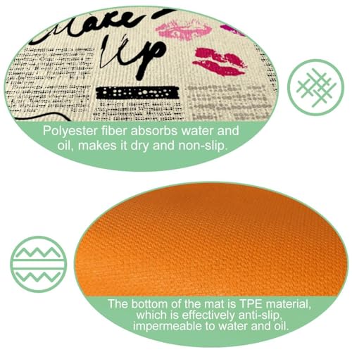 Alfombrillas de cocina vintage lavables, tapete absorbente para cuarto de lavado 6