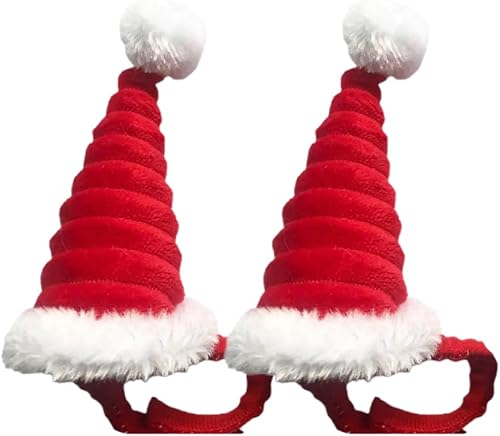 Sombreros de hámster de Navidad, disfraz de conejillo de indias, 2 piezas de mini sombreros de Papá Noel, gorro de Navidad para conejo, hámster,
