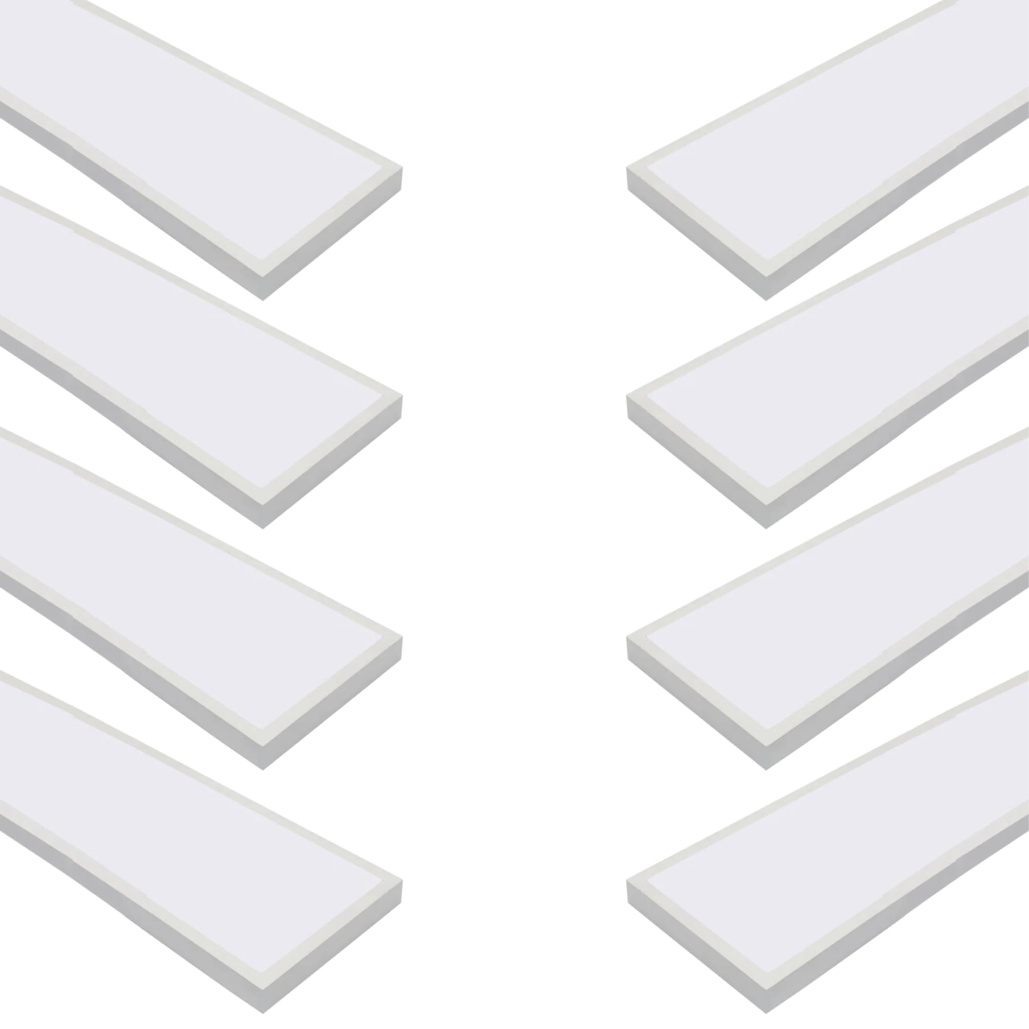 Jandei - Pack x8 Panneau plafonnier LED de surface rétro-éclairé 120 x 30 cm, puissance 60 W, 5 000 lumens, cadre blanc, driver inclus... (blanc neutre 4200k)