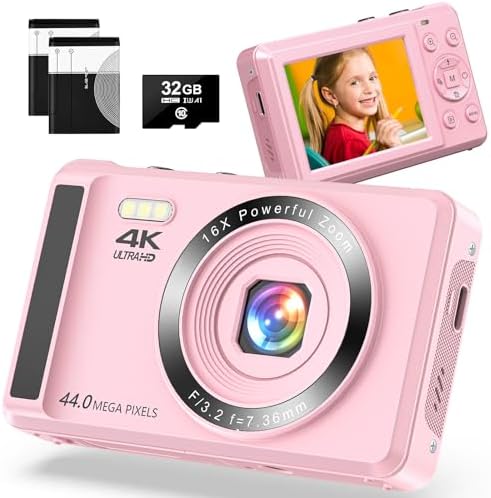 Digital Camera 4K 64MP Digital Camera with 32G SD Card Autofocus ...