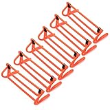 Crown Sporting Goods 6-Pack of Agility Hurdles – Neon Orange with Adjustable Height Extenders & Carry Bag, Multisport Plyometric Fitness & Speed Training Equipment