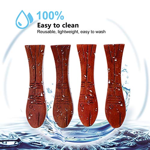 Hemoton Suporte de madeira para colher com descanso de pauzinho, suporte de garfo, design de peixe j