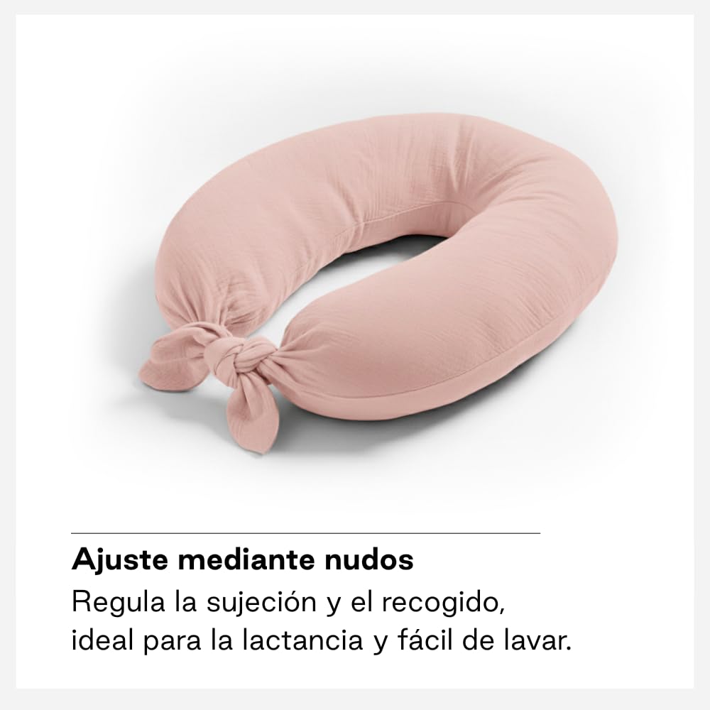 Jané Cojín de Lactancia XXL y Embarazo, Almohada para Dormir y Descanso, Funda 100% Algodón Muselina, Rosa — view 6