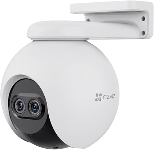 EZVIZ Cámara de seguridad para exteriores, cámara WiFi panorámicainclinaciónzoom 1080P, zoom mixto de 8 × y cámara de seguridad de detección de