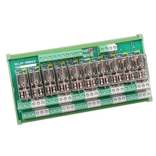 Módulo de relé de 10 canales 2NO 2NC enchufable de 12V para automatización 3