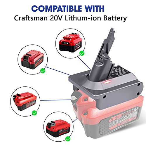 Btrui For Dyson V7 Battery Adapter For Craftsman 20V Battery Convert To For Dyson Sv11 V7 Animal Cordless Stick Vacuum Cleaner Handheld Vacuum Converter (Only Adapter) #TOP2