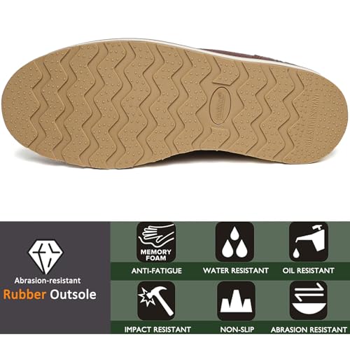 6" Soft Toe Mens Work Boots, EH Leather Non-Slip Durable Breathable Shoes4