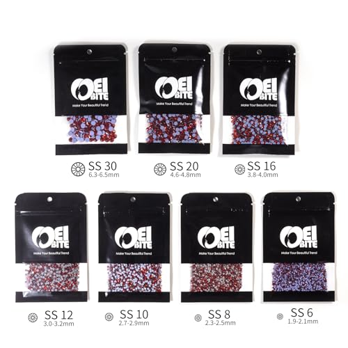 Image of Hotfix Rhinestones Bulk 3000PCS SS8 (2.3-2.5mm), Red Glass Rhinestones for Clothes, Tumblers, Shoes DIY, Heat Transfer Flatback Gems for Crafts & Decoration
