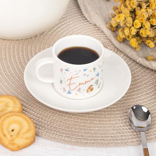 Wanapix | Set à Café Espresso Personnalisé | Tasse en Céramique | Concevez selon vos goûts | 100ml | Compatible lave-vaisselle | 100% Personnalisé