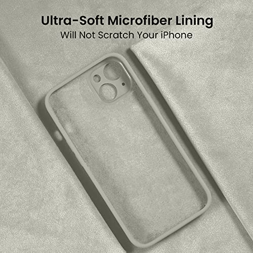Image of FireNova Designed for iPhone 14 Case, Silicone Upgraded [Camera Protection] Phone Case, Soft Anti-Scratch Microfiber Lining Inside, 6.1 inch, Stone