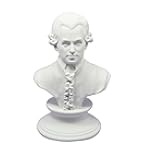 Palmetto Housewares Figurine Sculpture of Mozart Replica, White Color Mozart Statue Replica Made of Hard Plastic Resin, 6 Inch Tall Artistic Statue Musician Replica Mozart
