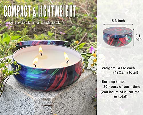 Citronella Candles Outdoor Scented Candles With Cotton Wick: 3 Pack 240 Hours Burning Time Jar Candles For Home Garden Patio Yard #TOP1
