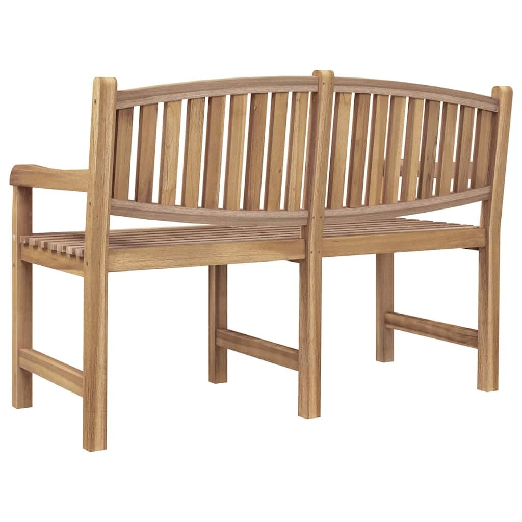Ławka ogrodowa z litego drewna tekowego, 149,5 x 60 x 90 cm, z oparciem i podłokietnikami, odporna na warunki atmosferyczne, na taras, balkon, werandę, miejsce odpoczynku