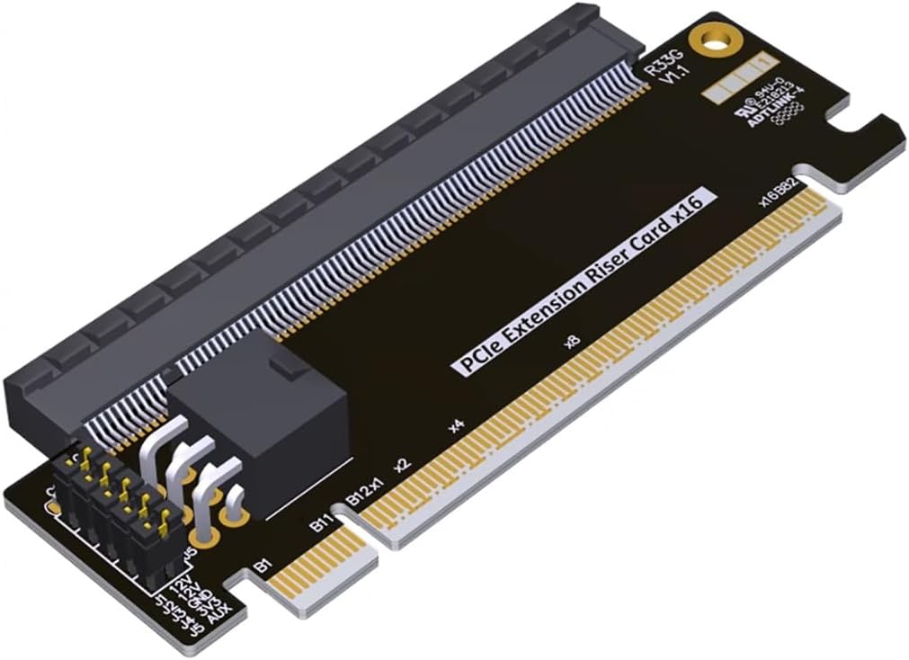 JMT ADT-R33G PCIe 5.0x16 Half Height to Full Height Extension Card Test Adapter Protection Card Compatible with gen3 gen4 gen5