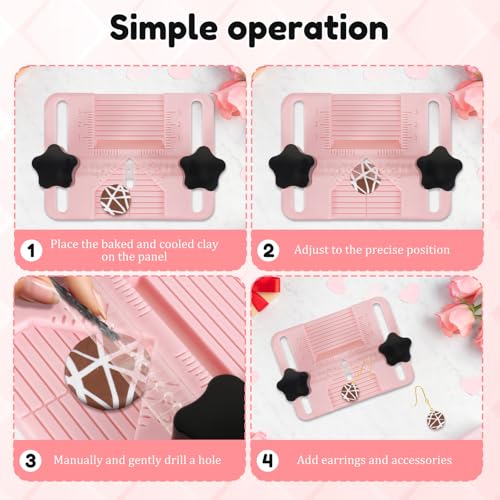 Polymer Clay Earring Drill Guide, Polymer Clay Earring Hole Drill Guide Tool, Clay Earrings Drill Stand with Drill Bit for Jewelry Pieces Making, Earrings and Necklace Pendants (1 Pcs)
