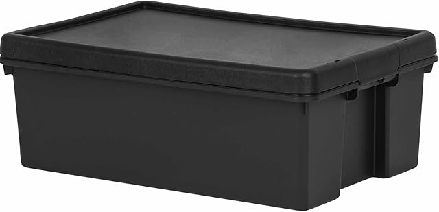 Wham Storage Pack of 4-45 Litre Wham Bam Heavy Duty Recycled Box with Lid Black