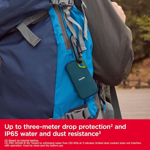 8TB Extreme SSD Portatile (SSD Esterno NVMe, velocità di lettura fino a 1050 MB/s, 1000 MB/s in scrittura, USB-C, Crittografia hardware, IP65 per la resistenza ad acqua e polvere) Monterey - Hdd - Immagine 3