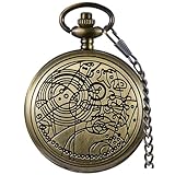 Tiong Nostalgia Retro Quartz Pocket Watch with Chain Gifts for Womens Mens