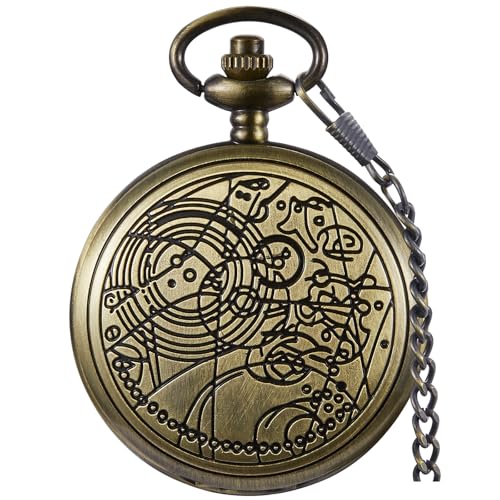 Tiong Pocket Watch Quartz Pocketes Watch with Chain for Cosplay Christmas Valentine’s Day Birthday Gifts Fathers Day