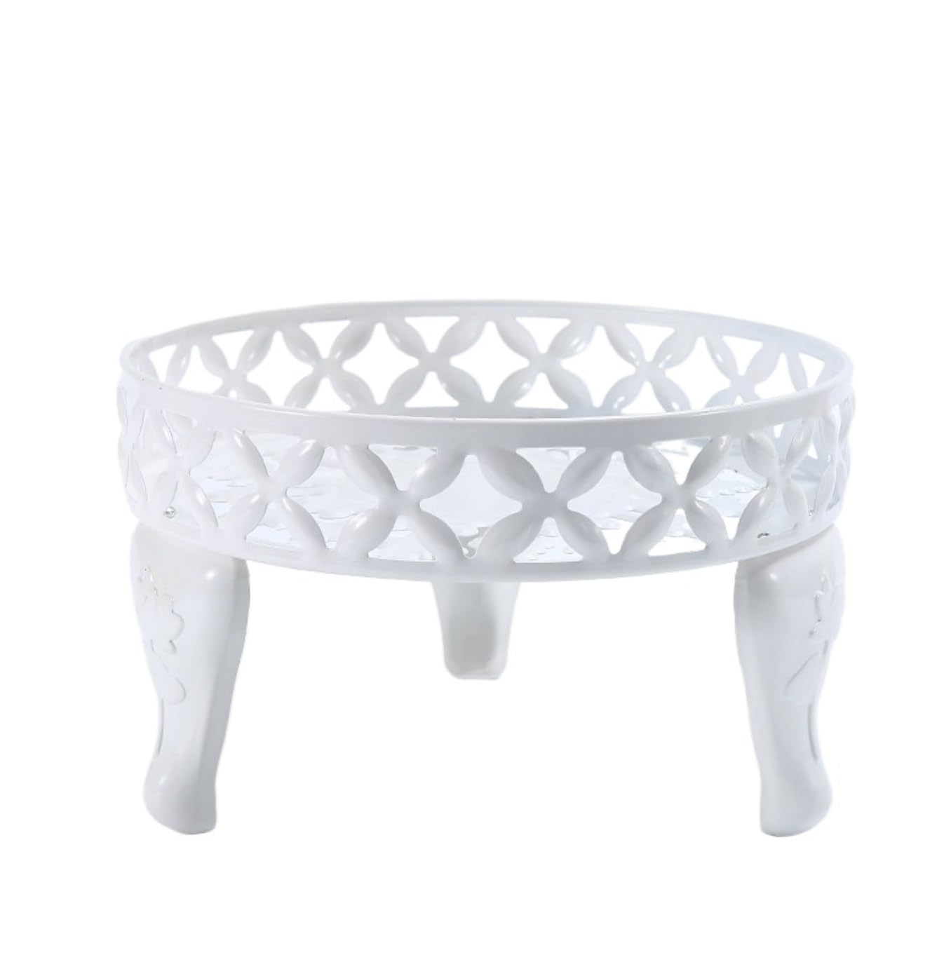 CVdrtyED Plant Stand Shelf Metal Plant Stand Iron Corner Flower Pot Holder Round Shelf Flowers Rack(White)