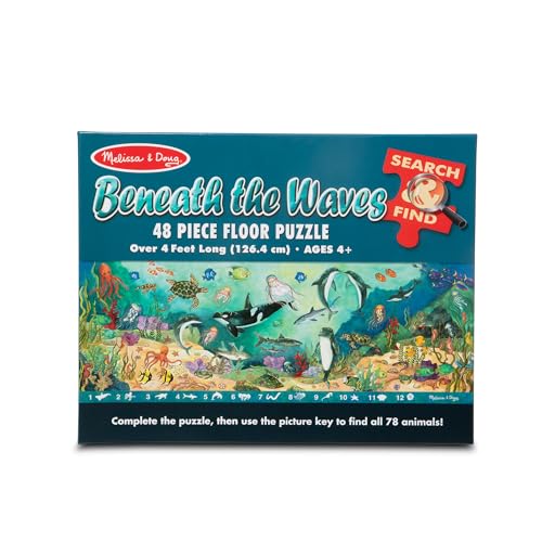 Melissa & Doug Search and Find Beneath The Waves Floor Puzzle (48 pcs, Over 4 feet Long) - FSC Certified3