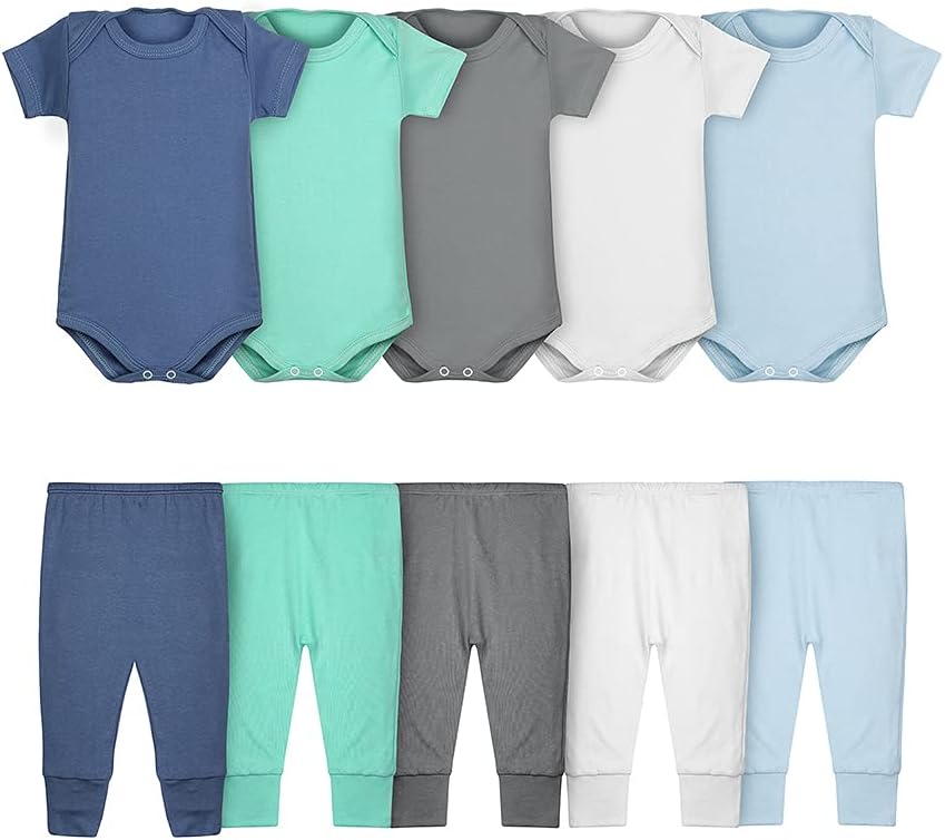 Body Bebê e Calça Mijão Kit 10 Peças Manga Curta Masculino