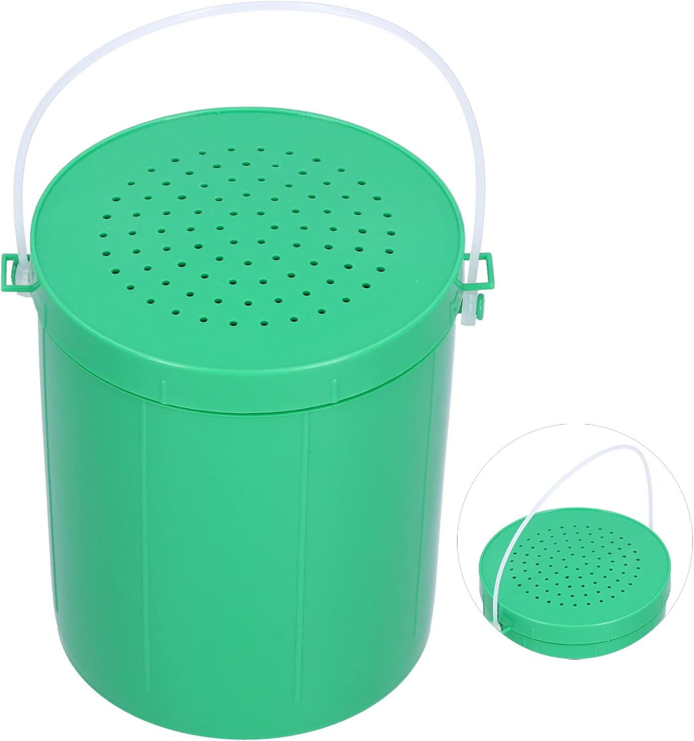 Alomejor Fishing Bait Bucket, Plastic Portable Lure Earthworms Bucket Breathable Vent Tackle Box with Handle for Outdoor Fishing