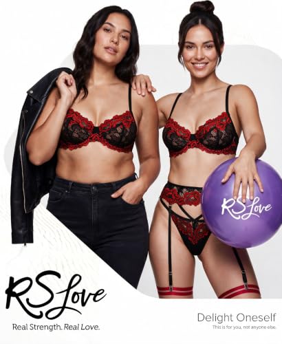 Image of RSLOVE Lingerie Set for Women Sexy - Corset And Panty Outfits 3 Piece Lace Push Up Underwire with Garter Lingerie
