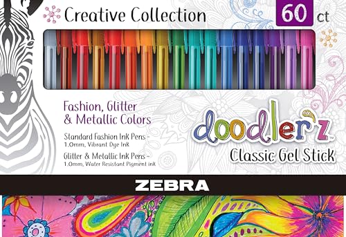 Zebra Pen, doodler’z Gel Stick Pens, 1.0mm...