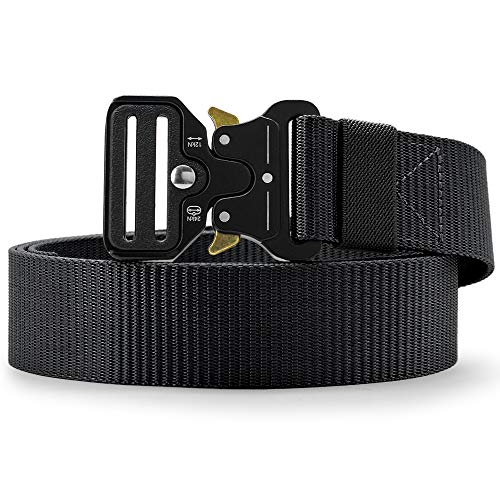 DOOPAI Tactical Belt for Men, Black Military Nylon Web with Quick Release Heavy Duty Buckle, Ideal for Work3