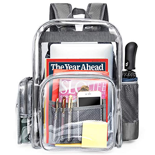 Clear Backpack, iSPECLE Durable School Backpack with Laptop Compartment Clear Backpack with Reinforced