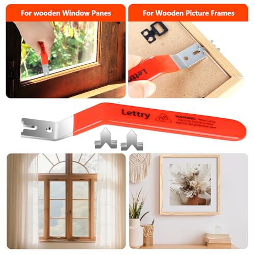 Image of Lettry 2 Glazier Point Driver, Glazing Push Point Driver Tool with 240 Push Points, Glazier Setting Tool for Framing Glass Picture Cross Stitch (2)