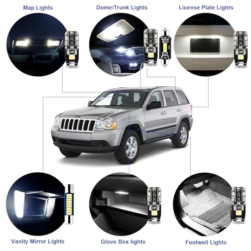 Kit de 14 lámparas LED interiores para Jeep Grand Cherokee miniatura 3