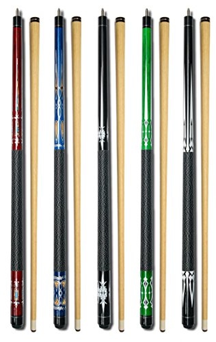 Set of 5 Pool Cues New Billiard House Bar Pool Cue Sticks GJ-06~GJ-10