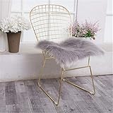 Hava Kolari Wollimitat Teppich Plüsch Sitzkissen Stuhlkissen Quadrat Kunstfell Schaffell Matte Home Decorator Teppiche Kinder Spielen Teppich (Grau,40 * 40cm)