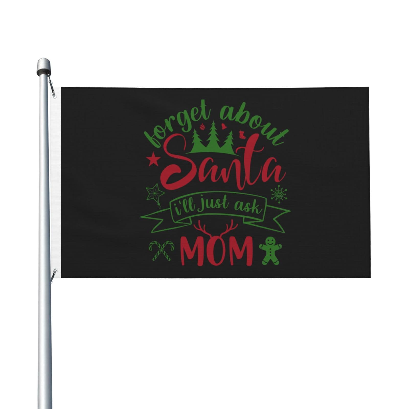 Bandera de jardín divertida Olvídate de Papá Noel de poliéster ligero para exterior