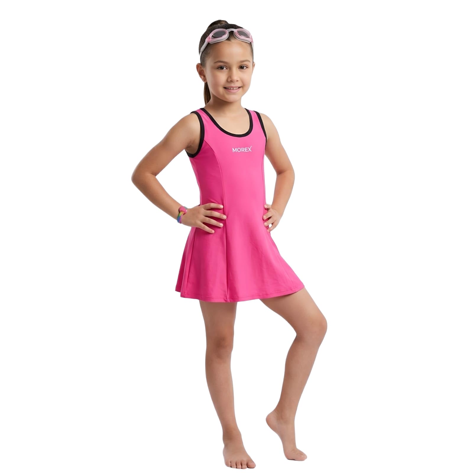 Morex One-Piece Girl's Swimming Costume in Frock Style | Comfortable & Stretchable Swimwear for Pool, Beach & Waterpark | Stylish Girls Beach Swimming Dress-image-17