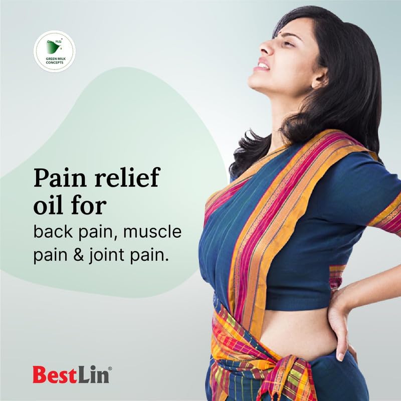 Image of Green Milk Bestlin Liniment | Ayurvedic Pain Relief Oil | Joint & Knee Pain Oil for Back, Shoulder & Muscle Stiffness | Lightweight & Non-Greasy | Herbal Liniment for Everyday Comfort | 50 ml