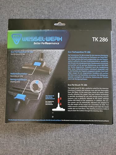 Eco-Tierhaardüse TK 286 von Wessel-Werk | Turbobürste | Ideal für Haustierbesitzer und Allergiker | entfernt Katzen- und Hundehaare | Ideal für Energiesparsauger | inkl. Reinigungszubehör