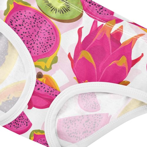 Wusikd Papaya Dragon Fruit (2) Girls' Underwear Cotton Girls Briefs Soft Toddler Underwear 2T4