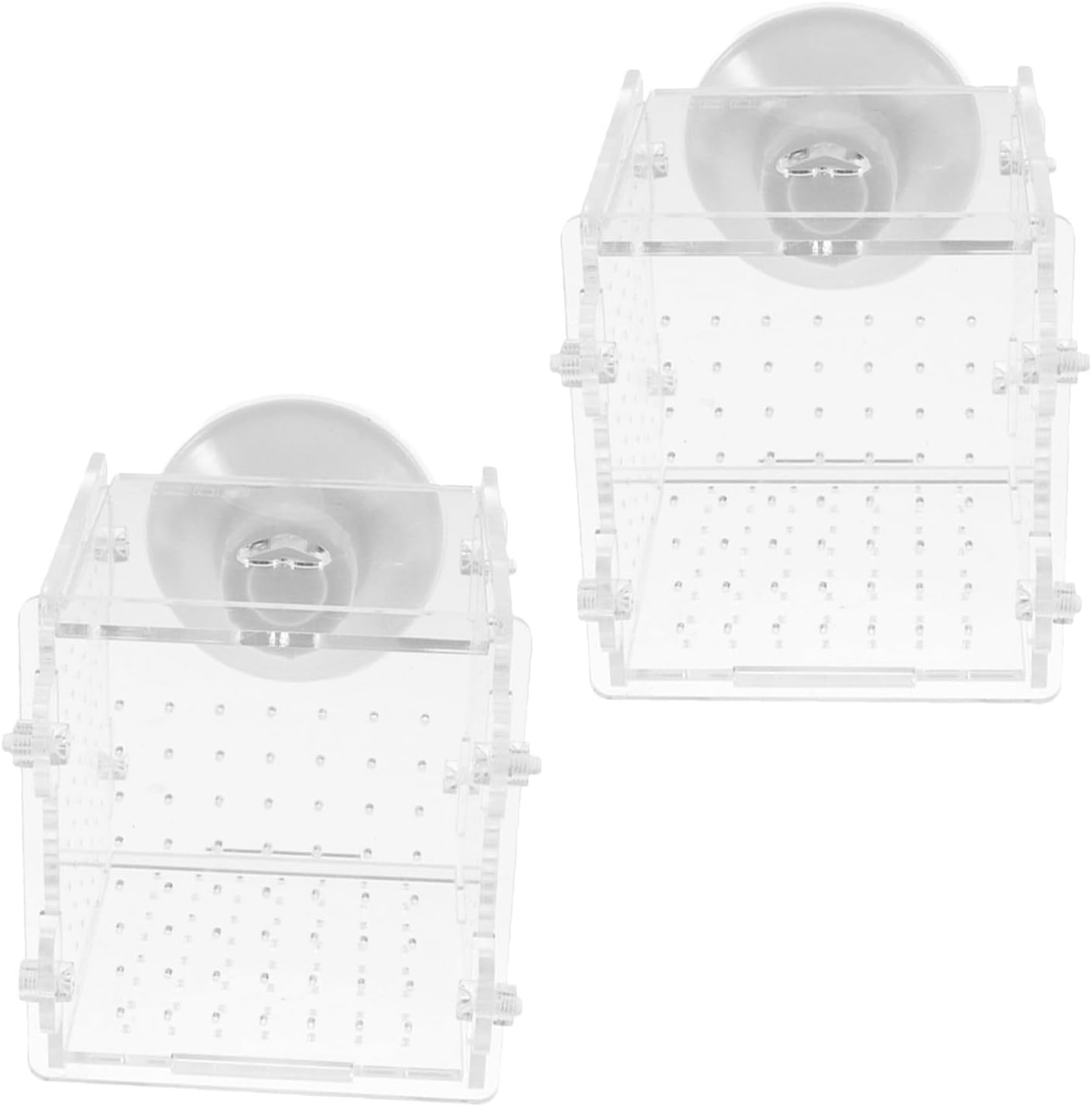 VICASKY 2pcs Acrylic Aquarium Fish Breeding Box with Suction Cup Easy Installation Fish Isolation Box in Home Aquariums Versatile Use Hatchery Incubator