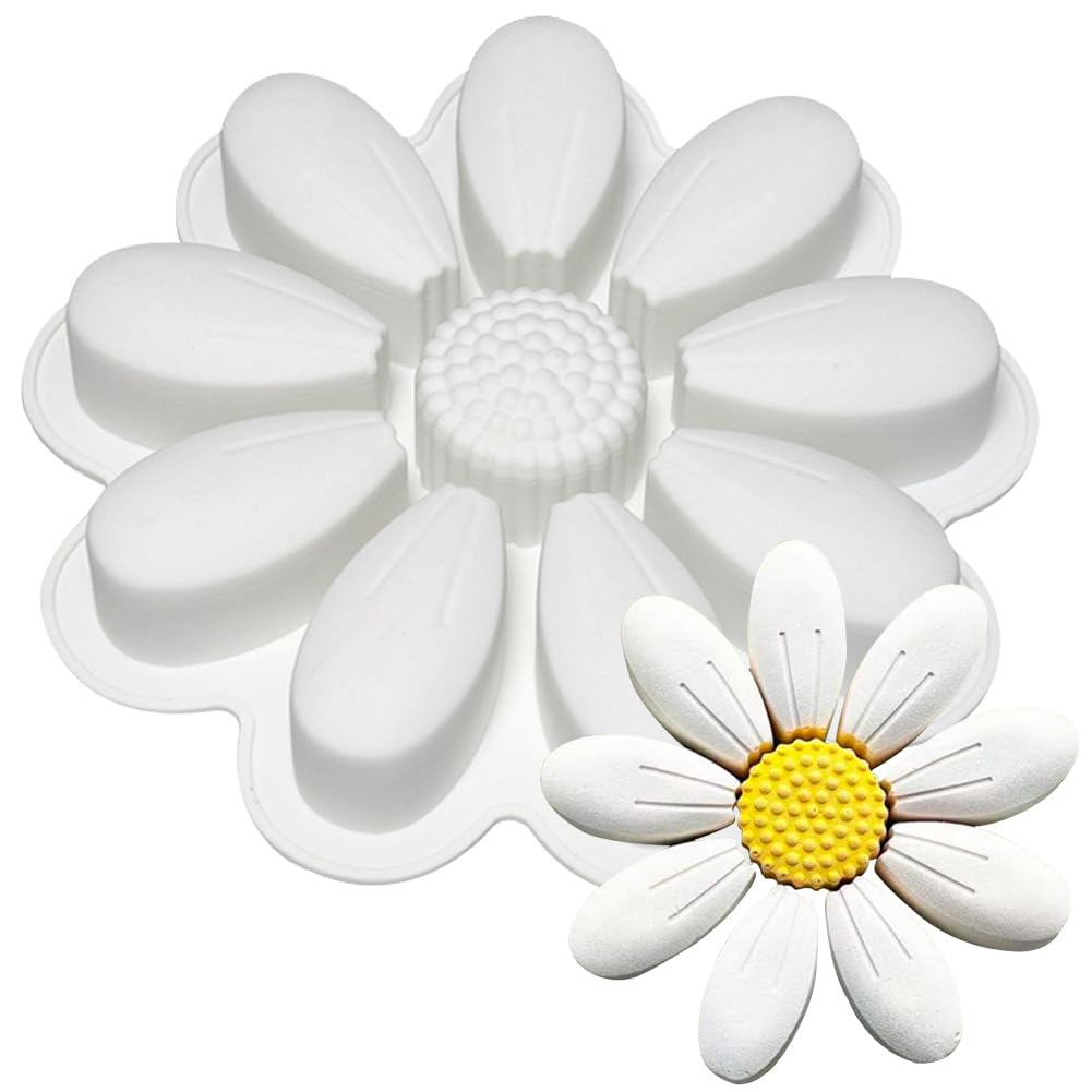 Moldes de silicona con diseño de girasol, flores, molde de silicona 3D, molde para tartas, mousse margaritas, moldes para gelatina, postre, jabón, cumpleaños