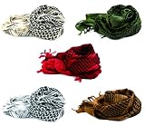 KINGREE Military Shemagh Tactical Desert 100% Cotton Keffiyeh Scarf Wrap, Shemagh Head Neck Scarf, A