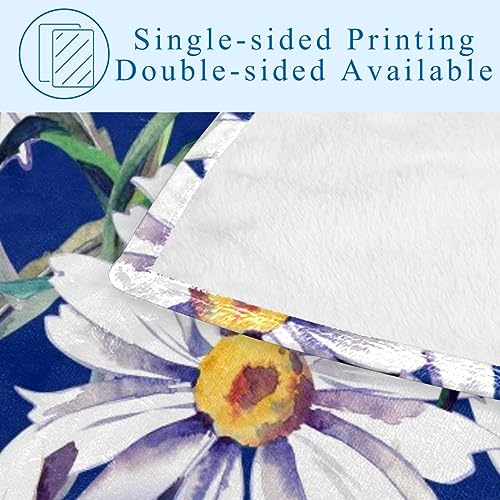 Couverture aquarelle marguerite en tissu chaud et finitions de luxe - 5