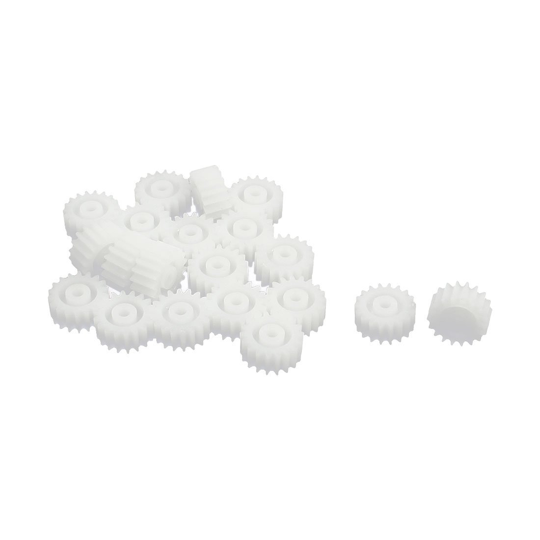 Uxcell White Sourcingmap 20 Pcs 10Mm X 2Mm 18 Teeth Plastic Gear For Car Model Motor Spindle