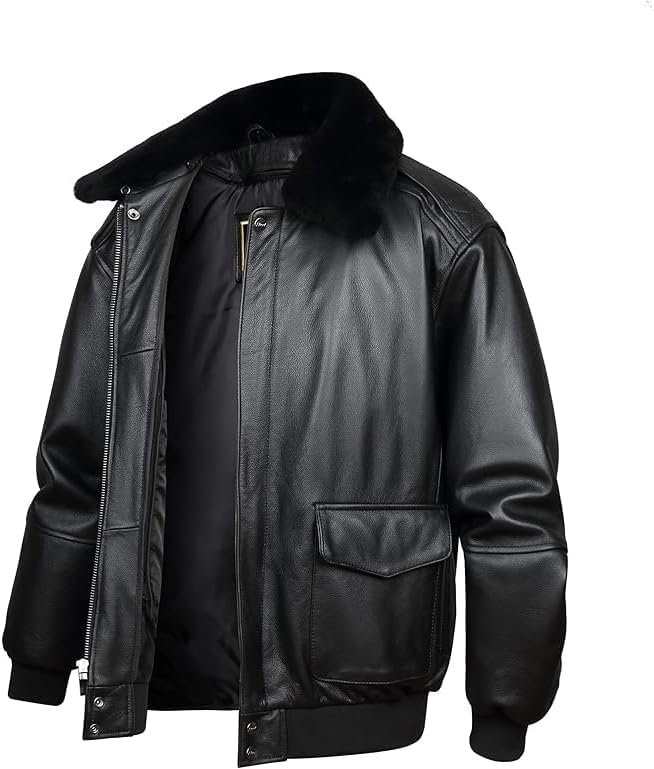 REED EST. 1950 Men’s Luxury Aviator Bomber Jacket – Genuine Leather, Durable Craftsmanship, Timeless Design - Image 3