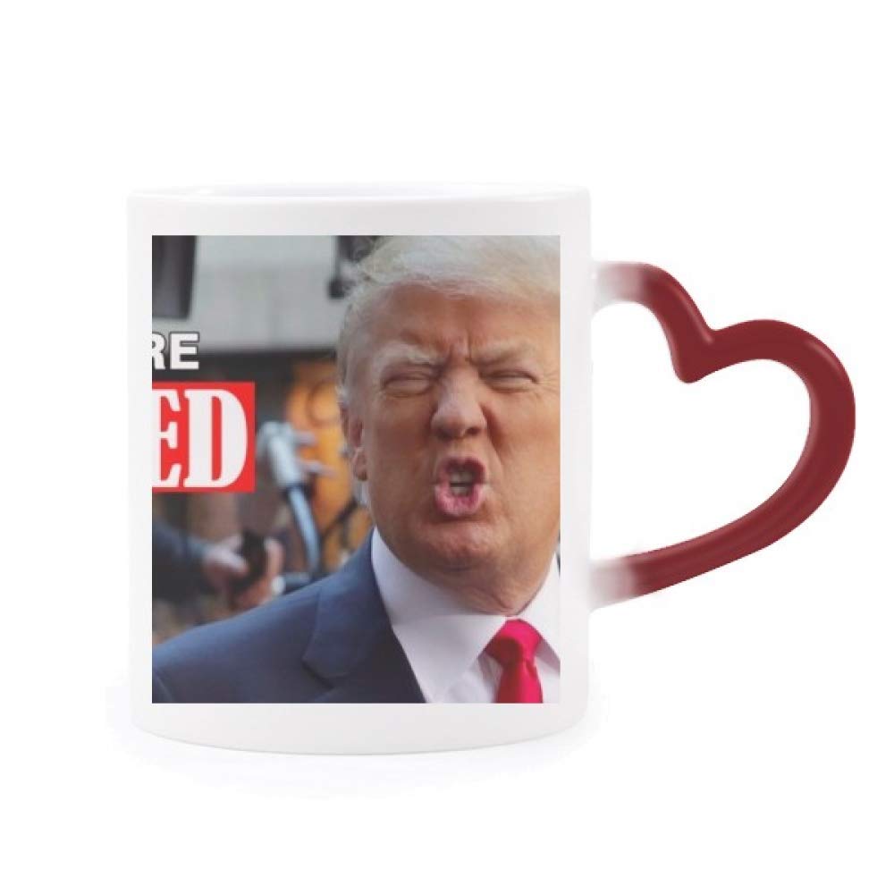 Taza mágica Trump presidente estadounidense imagen morphing corazón rojo