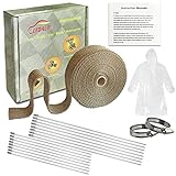 LEDAUT(レダホト) サーモ バンテージ 耐熱1600度 玄武岩繊維 断熱布 やけど予防 テープ バンテージ 断熱布 バイク マフラー 耐熱テープ 結束バンド付き 幅 (5CMX15M)